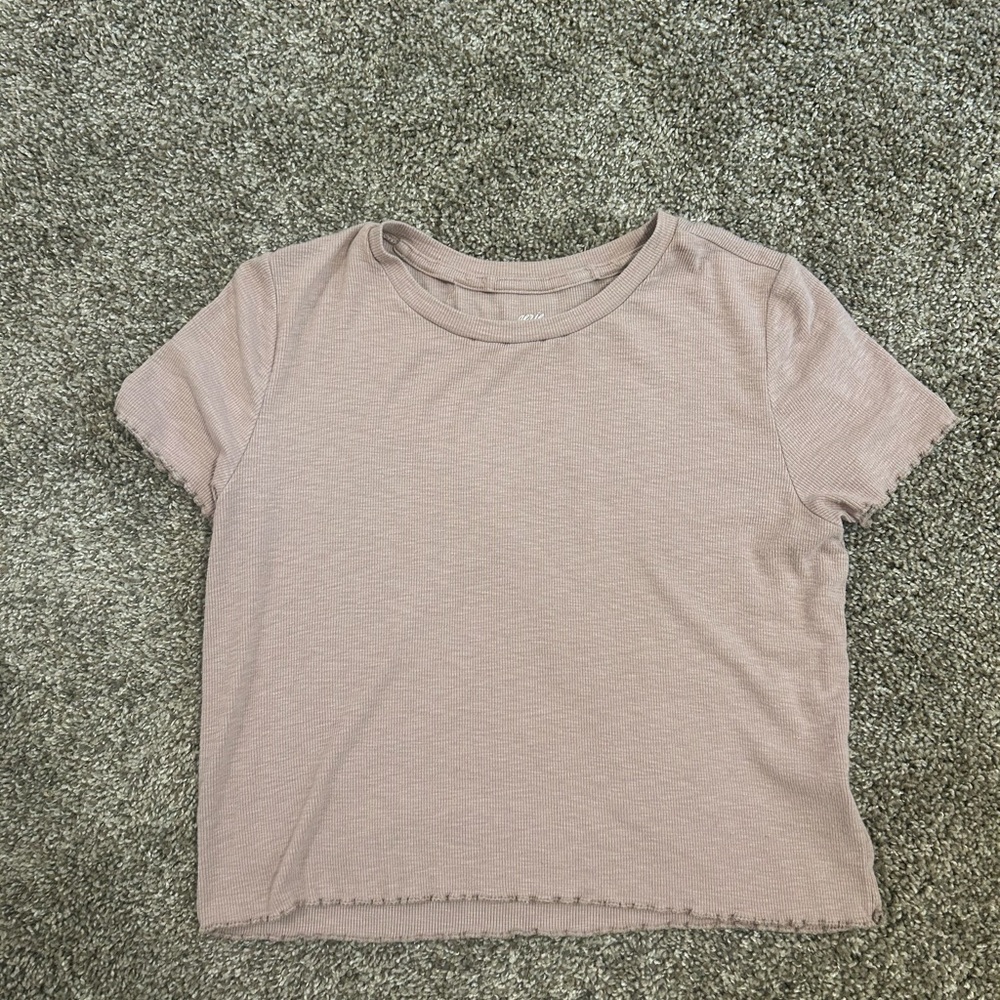 Aerie Dusty Pink Ribbed Top